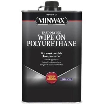 Minwax 60910 Wipe-On Polyurethane, Warm Satin ~ Quart 