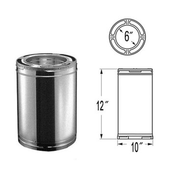 DuraPlus All Fuel Chimney Pipe - 6" x 12"