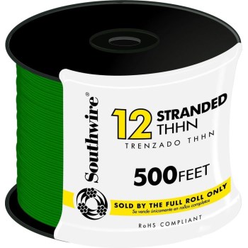 Southwire #12 Stranded THHN Wire - 500 Ft, Green