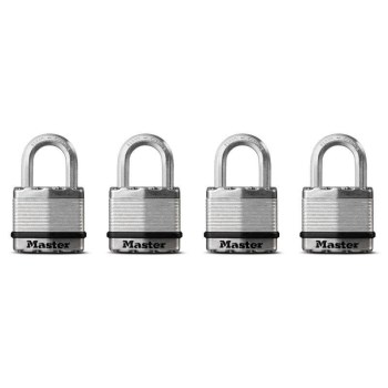 Laminated Padlock, 1-3/4" ~ 4 Pk/Keyed Alike