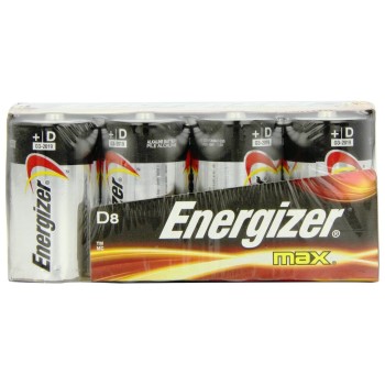 Alkaline Battery, D Cell ~ Pack of 8