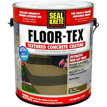 CP/Seal Krete 46271 Floor-Tex Textured Concrete Coating, Wicker Brown ~ Gallon 