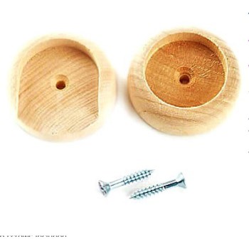 Closet Pole Socket Set ~ Wood, Fits 1 3/8" Pole