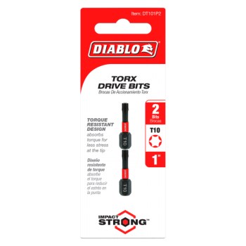 Torx Drive Bit  T10  1"   2pk