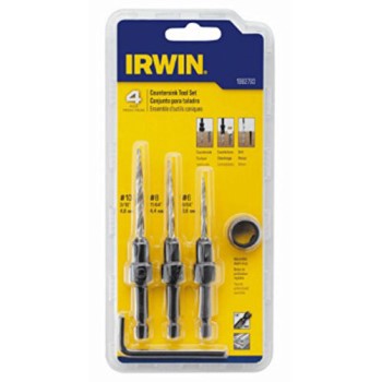 Irwin 1882793 Wood Countersink Set ~ 4 Piece