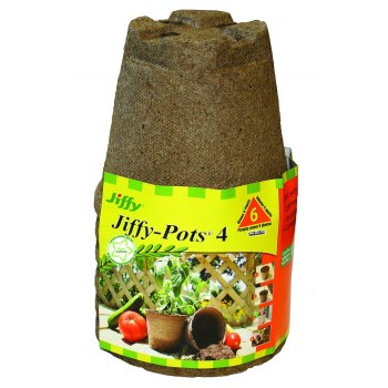 Jiffy 4" Biodegradable Peat Pots - 6-Pack, OMRI Listed Organic