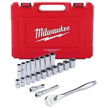 Milwaukee 1/2" Ratchet and Socket Set 22pc