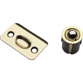 Drive-In Ball Catch for Cabinet Doors,  Polished Brass 