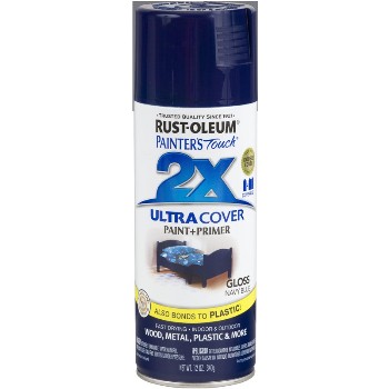 Rust-Oleum 249098 Painters Touch Ultra 2X Cover Spray, Navy Blue Gloss ~ 12 oz 