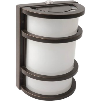 Dusk-to-Dawn LED Wall Security Light,  Bronze Finish