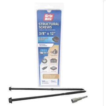 Grip Rite Structural Screw - 3/8" x 12"  (20 pack)