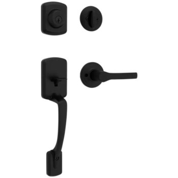 Kwikset Henley Handleset  Matte Black   SmartKey