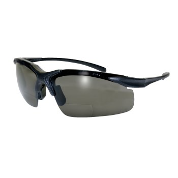 Bifocal Safety Glasses, Smoke - 2.0 Reader, Medium