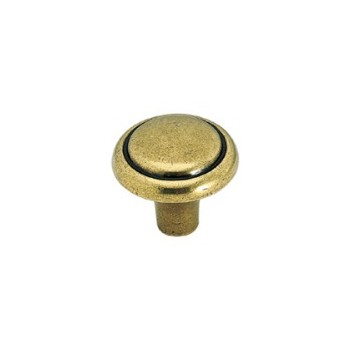 Knob - Burnished Brass Finish - 1 1/8 inch