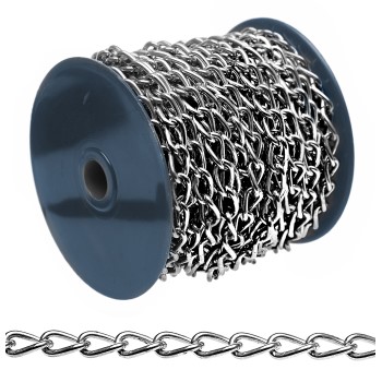 Twist Link Hobby Chain,  Nickel Plated Finish  ~ #90 x 82 Ft.