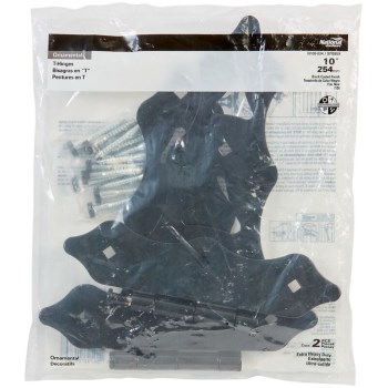 Ornamental T Hinge, Black ~ 10"
