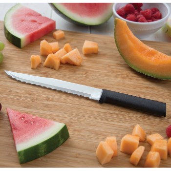 Blk Serrated Slcr Knife