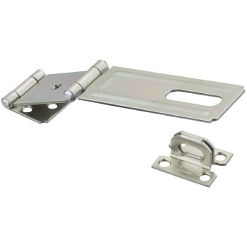 Double Hinge Safety Hasp, Zinc Plated - 4-1/2"