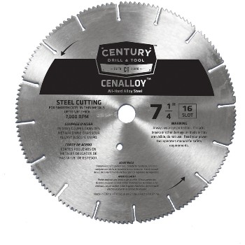 Century Drill & Tool   08207 Steel Saw Blade, 16 Slots ~ 7 1/4"