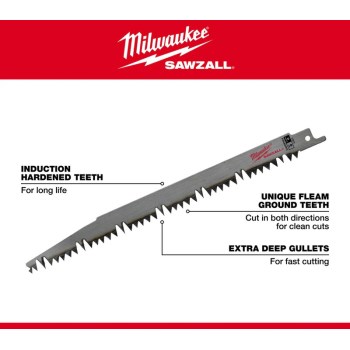 Milwaukee Pruning Sawzall Blade - 9", 5 TPI, 5pk
