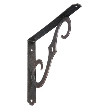 Ornamental Shelf Bracket, Antique Bronze - 10" x 7"