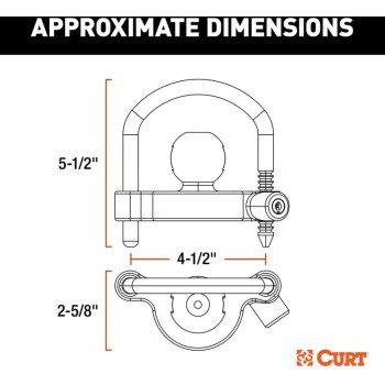 Curt Universal Trailer Coupler Lock, Orange - Fits 1-7/8" to 2-5/16" Ball