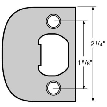 Kwikset Full Lip Square Corner Strike, Polished Brass  2-1/4"