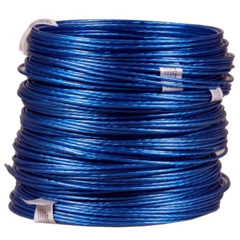 Galvanized Blue Plastic-Coated Guy or Clothesline Wire ~ 50 Ft