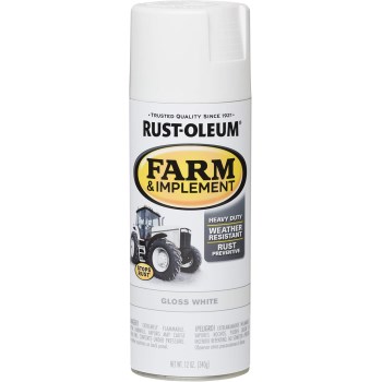 Farm & Equipment Spray Paint, Gloss White - 12 oz