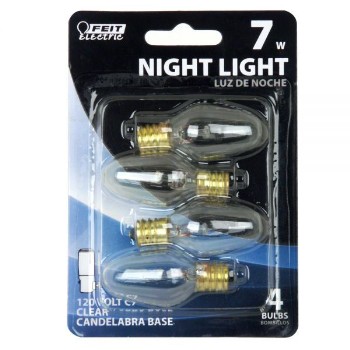 Night Light Bulb, Clear 120 Volt 7 Watt