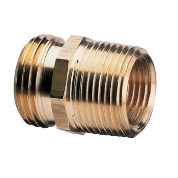 Nelson Double Male Brass Hose Connector  3/4" MH x 1/2" MIP