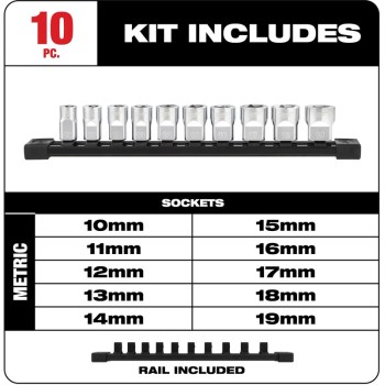 10pc 3/8 Socket Set