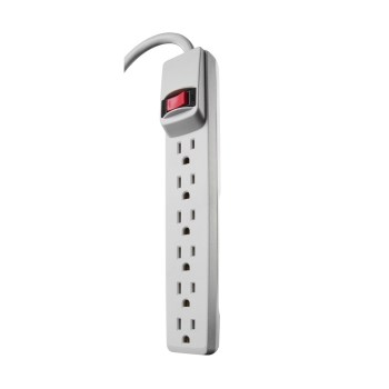 Woods 6-Outlet Power Strip - 2 ft White