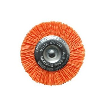 Wheel Brush, Orange ~ 4" 120 Grit
