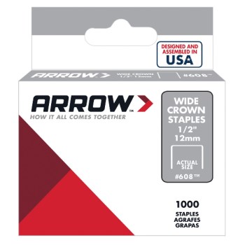 Arrow Fastener 608 Staples - Heavy Duty Gun Tacker - 1/2 inch 