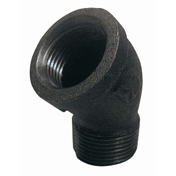 Street Elbow,  45 Degree  ~ 1/2" Black