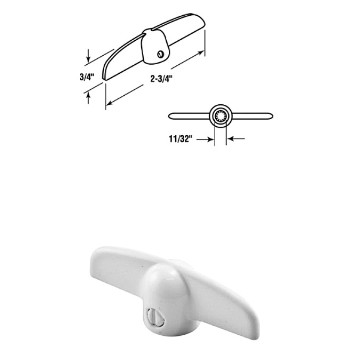 PrimeLine/SlideCo H3804 T-Crank Handle ~ 11/32" White