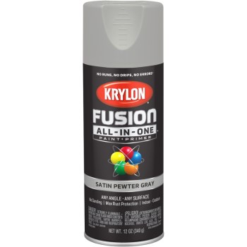 FUSION all-In-One Paint + Primer, Satin Pewter Gray ~ 12 oz Aerosol