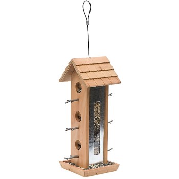 Perky-Pet®  Wood Tin Jay Bird Feeder ~ Approx 15.13"H x 6.47"D x 7.71"W