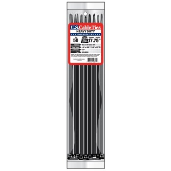 Heavy Duty Cable Ties, UV Black - 17", 50pk