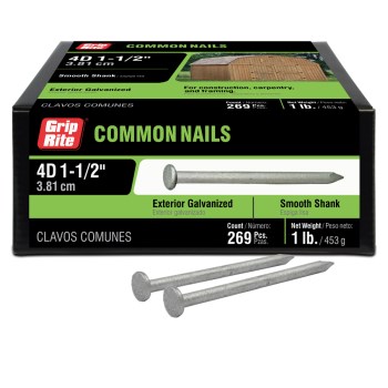 Prime Source Galvanized Common Nail - 4d (1-1/2"), 1 Lb