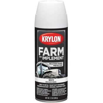 Krylon K01937000 Farm &amp; Implement Spray Paint,  Gloss White  ~ 12 oz Cans