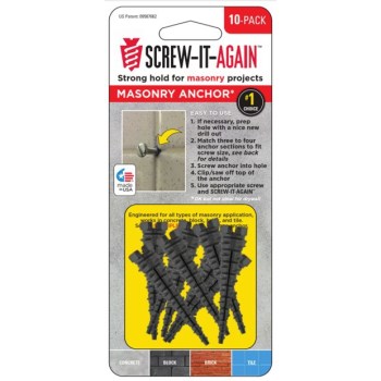 Screw-It-Again SIA-10PK-M Masonry Anchors