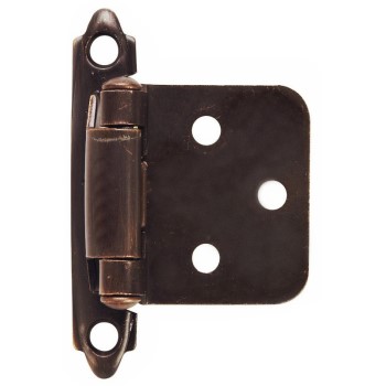 Self-Closing Flush/Overlay Cabinet Hinge,  Bronze ~  2-3/4"L x 1-7/8"W x 3/4"H