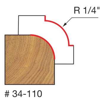 Rounding Over Router Bit - 1/4" Radius, 1/4" Shank