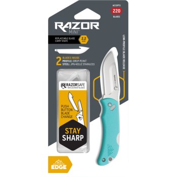 Outdoor Edge RazorMini Knife, Aqua - 2.2"