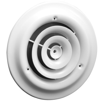 Round Ceiling Diffuser, White  ~  6 inch