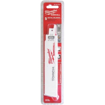 Milwaukee Torch Carbide Sawzall Blade 5pk - 6", 10 TPI
