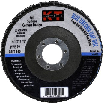 K-T Ind 5-6962 4.5in. 40g Blue Flap Disc