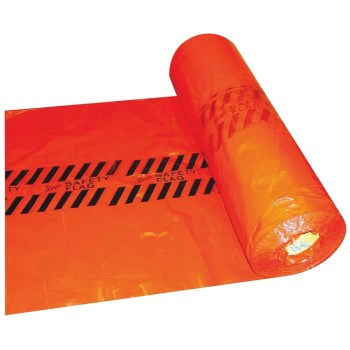 Plastic Safety Flags in Roll of 500 Units,  Red ~ 18" x 18"